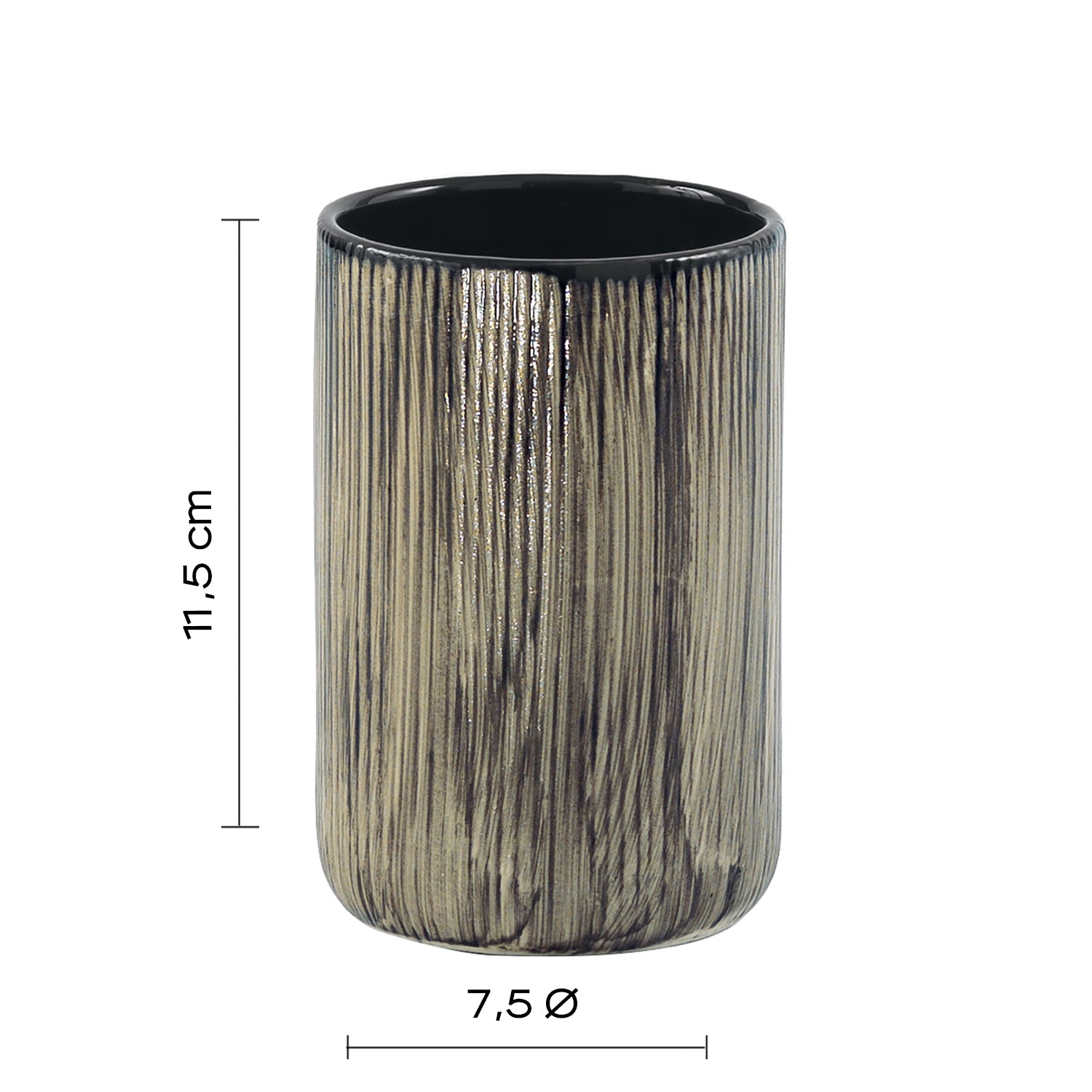 Portasapazzolini in ceramica Gedy serie Naomi - Nero