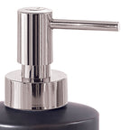 Dispenser sapone in ceramica e sughero con erogatore cromato Gedy serie Ilary - Nero