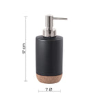 Dispenser sapone in ceramica e sughero con erogatore cromato Gedy serie Ilary - Nero