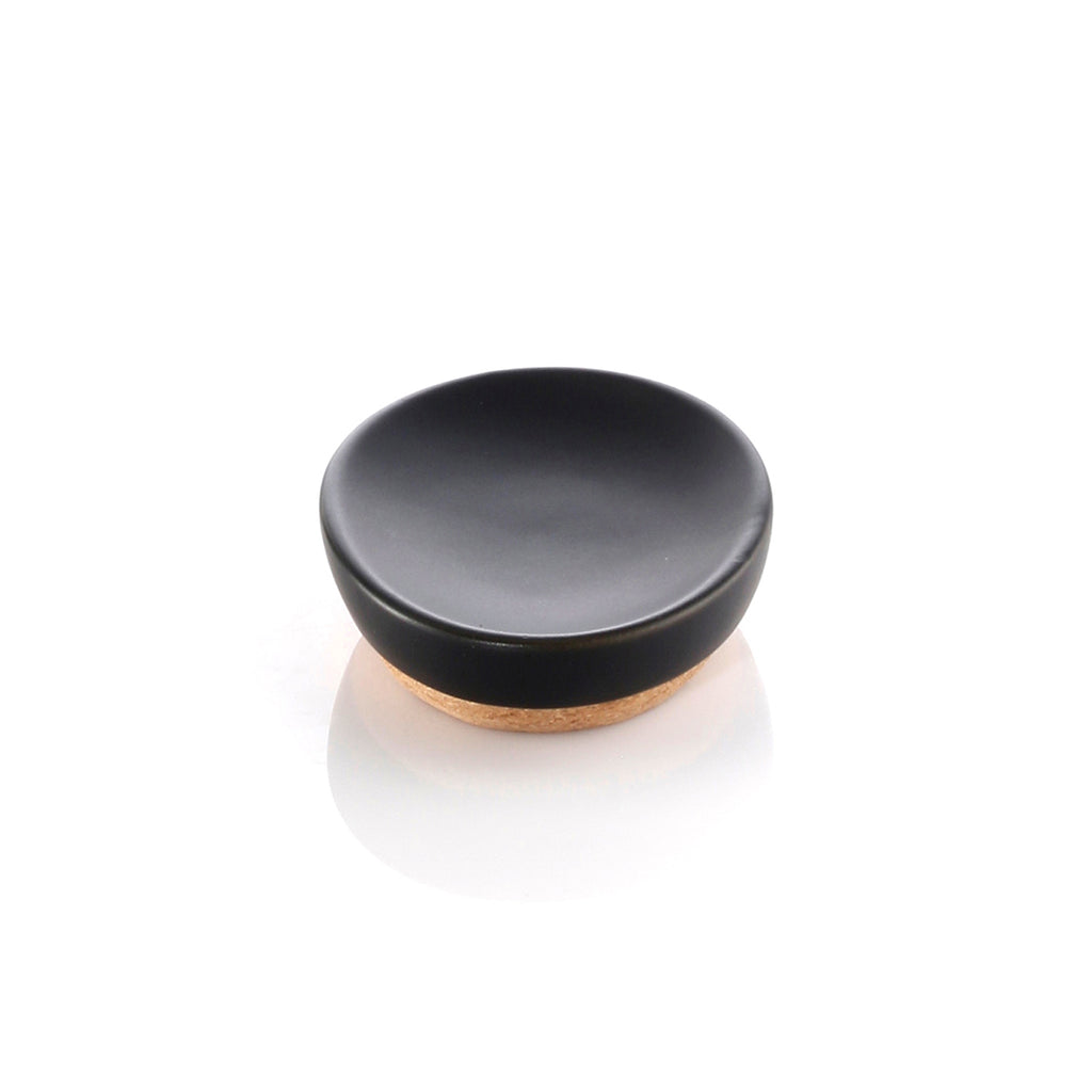 Portasapone in ceramica e sughero Gedy serie Ilary - Nero