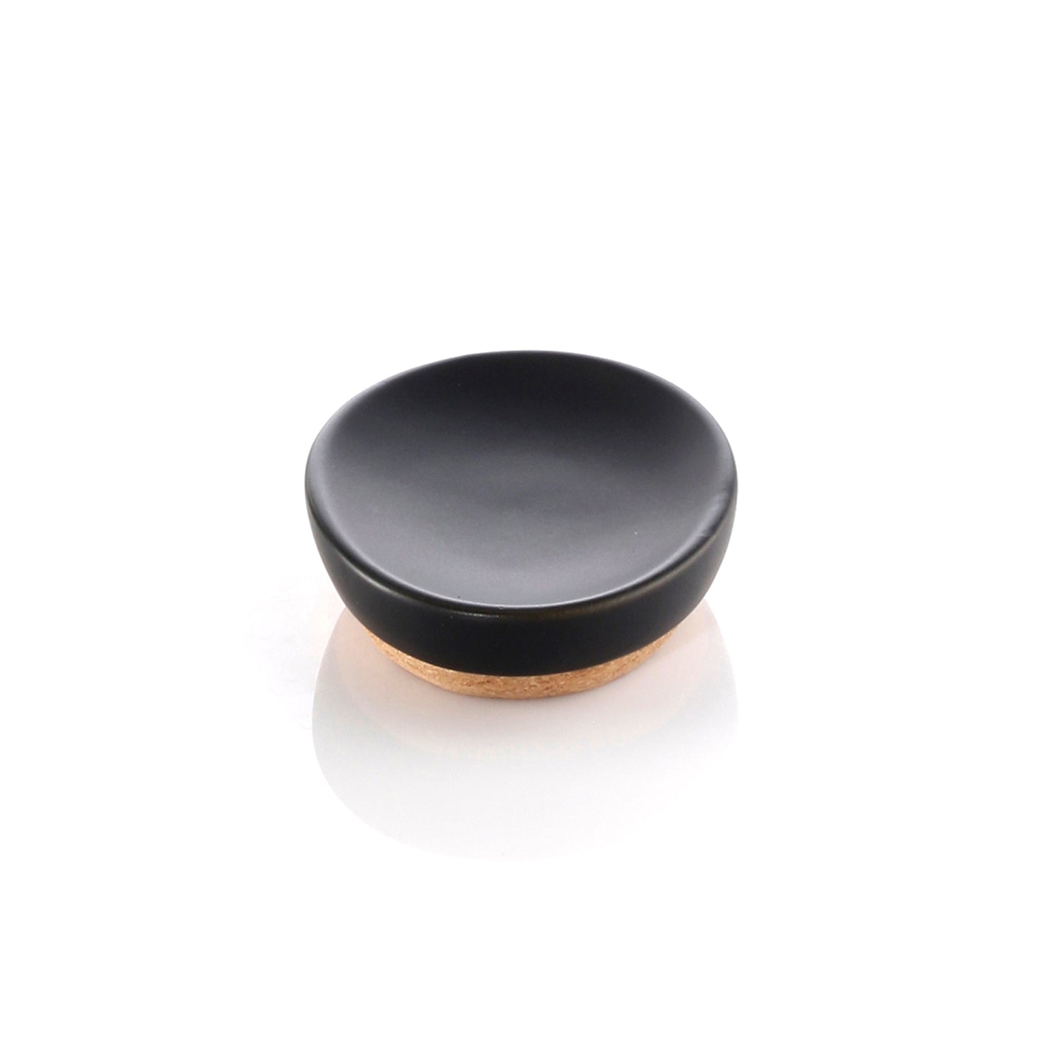 Portasapone in ceramica e sughero Gedy serie Ilary - Nero