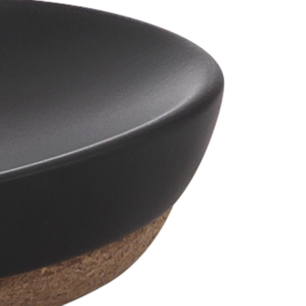 Portasapone in ceramica e sughero Gedy serie Ilary - Nero