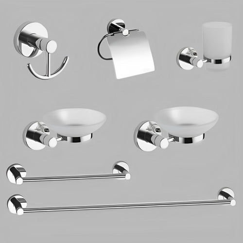 Set 7 accessori a muro BathCore serie Carol - Cromato