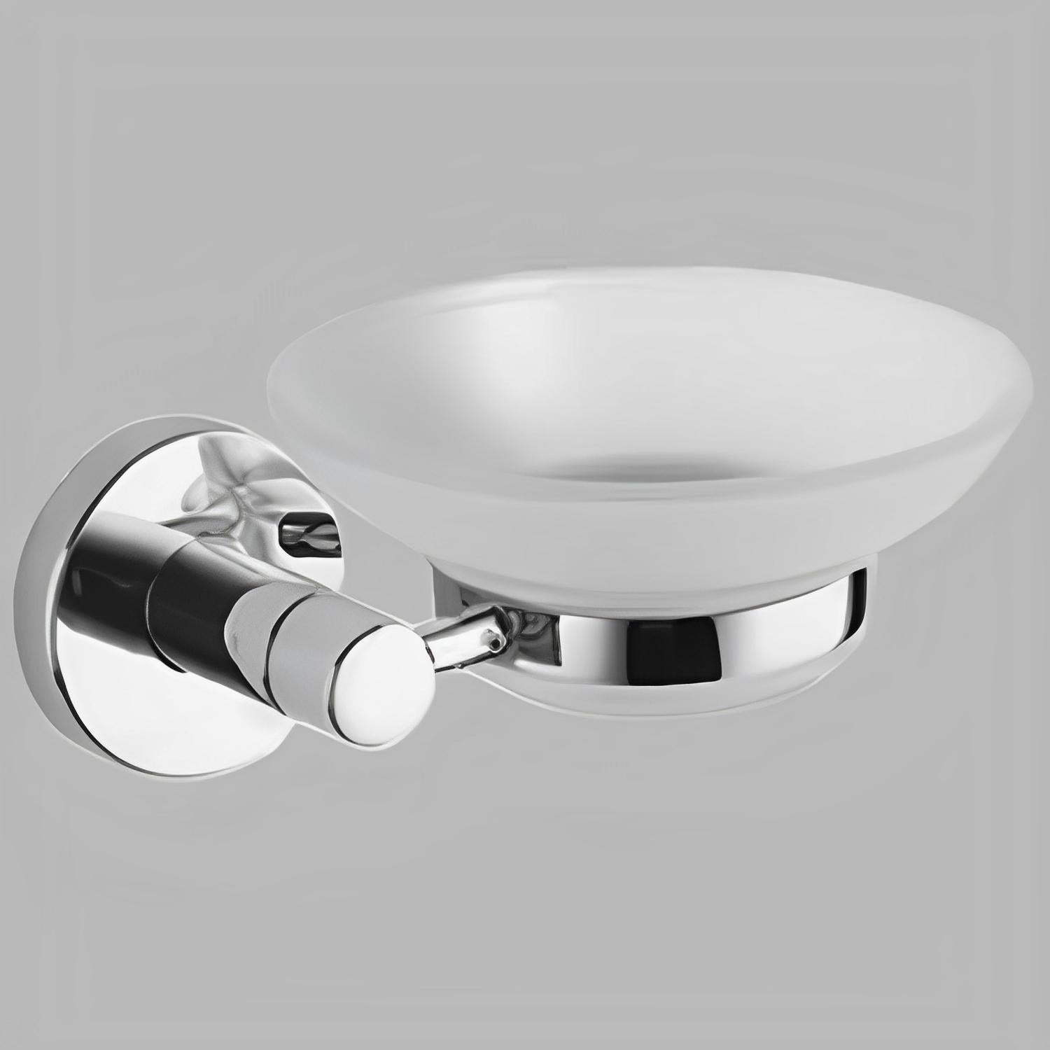Portasapone a parete BathCore serie Carol â€“ Vetro e cromo