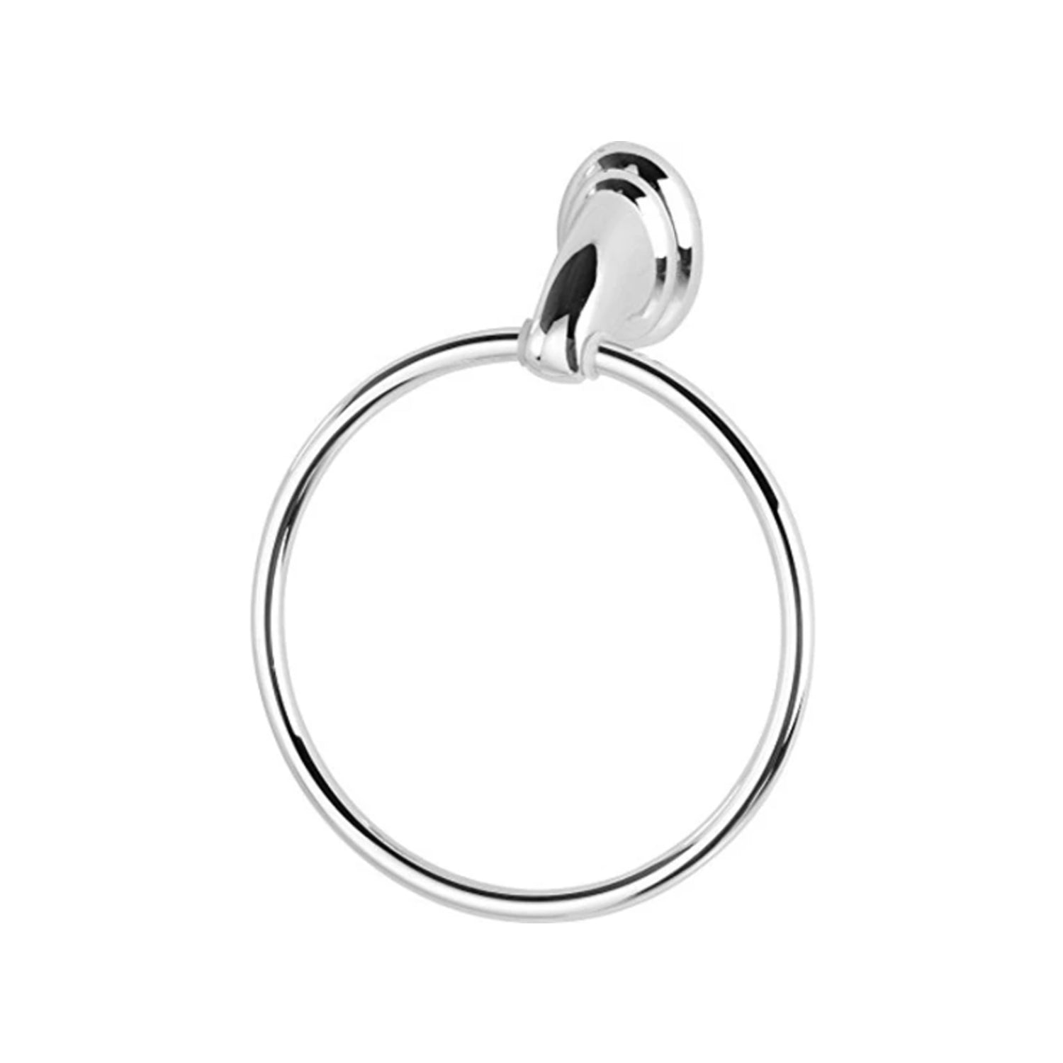 Portasalviette ad anello in acciaio cromato con piastrine in acciaio antiruggine serie Simply