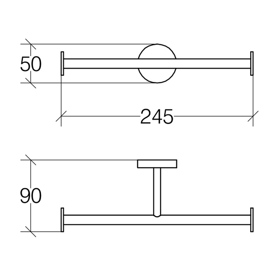 Portarotolo Carta Igienica doppio in ottone cromato Lineabeta Collezione Duemila