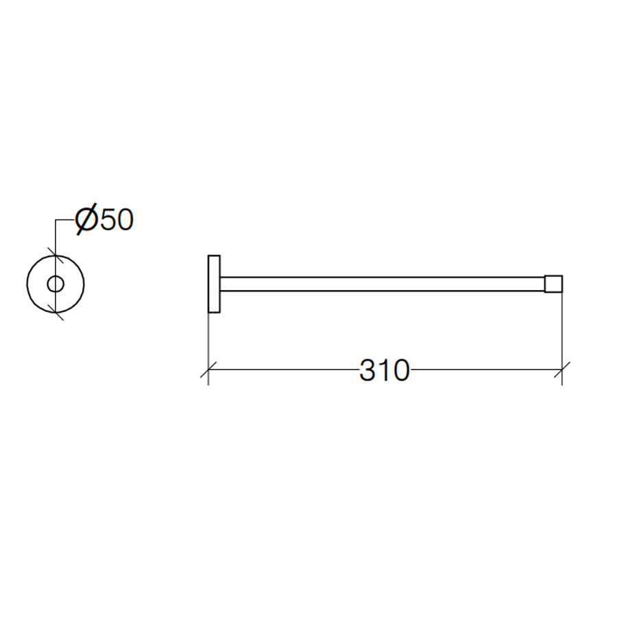 Porta Asciugamani monoblocco asta singola collezione Duemila Lineabeta in ottone cromato