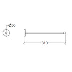 Porta Asciugamani monoblocco asta singola collezione Duemila Lineabeta in ottone cromato