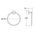 Anello porta asciugamani da muro collezione Duemila by Lineabeta in ottone cromato