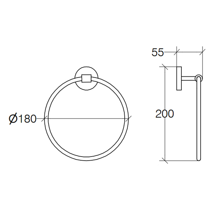 Anello porta asciugamani da muro collezione Duemila by Lineabeta in ottone cromato