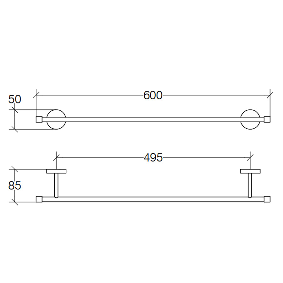Porta asciugamani fissaggio a muro Lineabeta collezione Duemila in ottone cromato cm 60