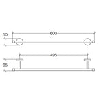 Porta asciugamani fissaggio a muro Lineabeta collezione Duemila in ottone cromato cm 60