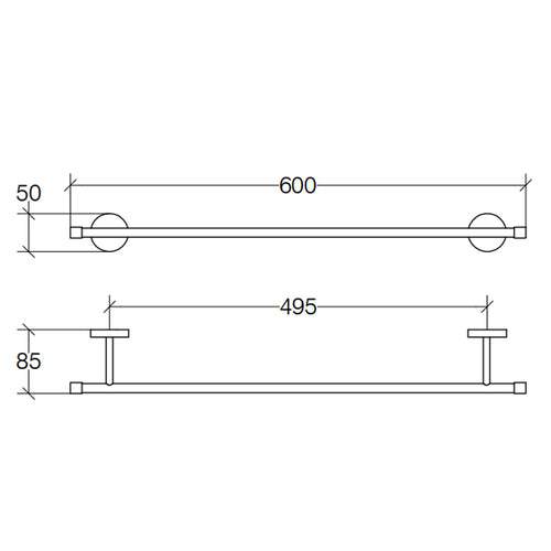 Porta asciugamani fissaggio a muro Lineabeta collezione Duemila in ottone cromato cm 60