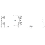 Porta Asciugamani doppio snodato Lineabeta collezione Duemila in ottone cromato