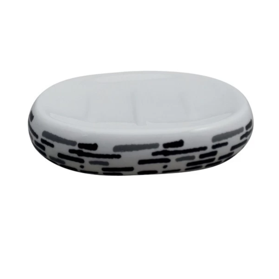 Porta Sapone in ceramica mattone grigio collezione CARAMIDA