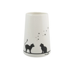 Bicchiere Portaspazzolino in ceramica  bianco collezione PISICA