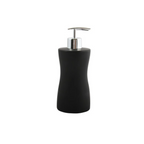 Dispenser Porta Sapone in ceramica di colore nero con erogatore cromo collezione Athena