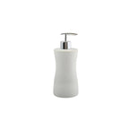Dispenser Porta Sapone in ceramica di colore bianco con erogatore cromo collezione Athena