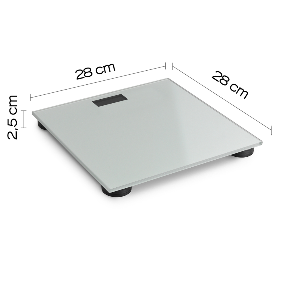 Bilancia pesapersone 28x28cm in vetro bianco collezione CRYSTAL a marchio GEDY