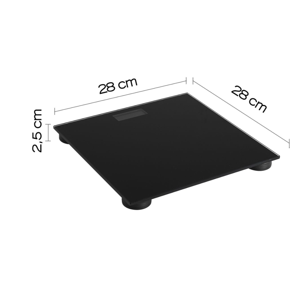 Bilancia pesapersone 28x28cm in vetro nero collezione CRYSTAL a marchio GEDY