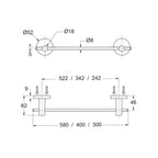 Portasalviette serie Arte 58 cm in ottone oro