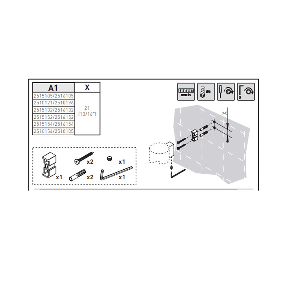 Bicchiere porta spazzolino a muro in ottone della collezione 'Black & White' by Cosmic - Lucido