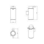 Dispenser sapone a muro in ottone della collezione 'Black & White' by Cosmic - Lucido