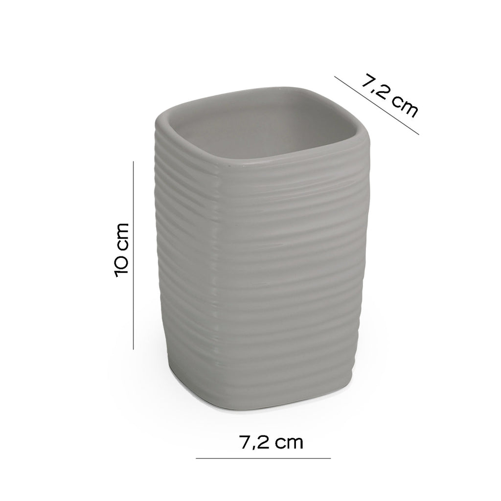 Portaspazzolini in ceramica Gedy serie Kelly - Grigio