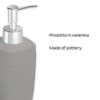 Dosasapone in ceramica con erogatore cromato Gedy serie Kelly - Grigio