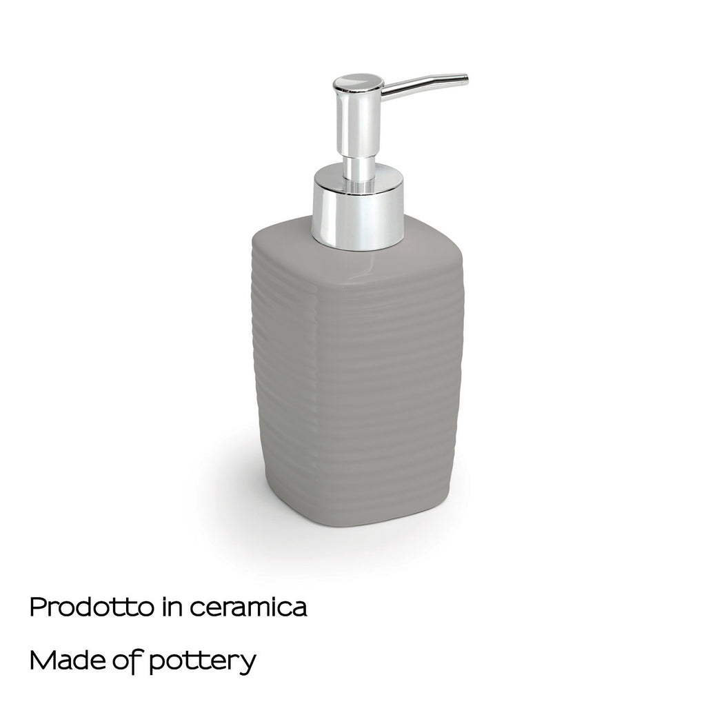 Dosasapone in ceramica con erogatore cromato Gedy serie Kelly - Grigio