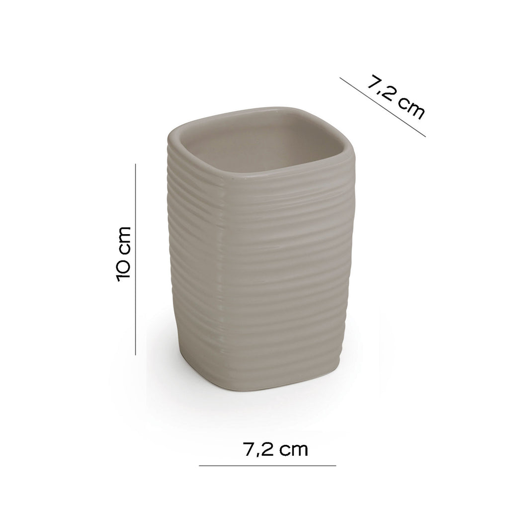 Portaspazzolini in ceramica Gedy serie Kelly - Tortora chiaro