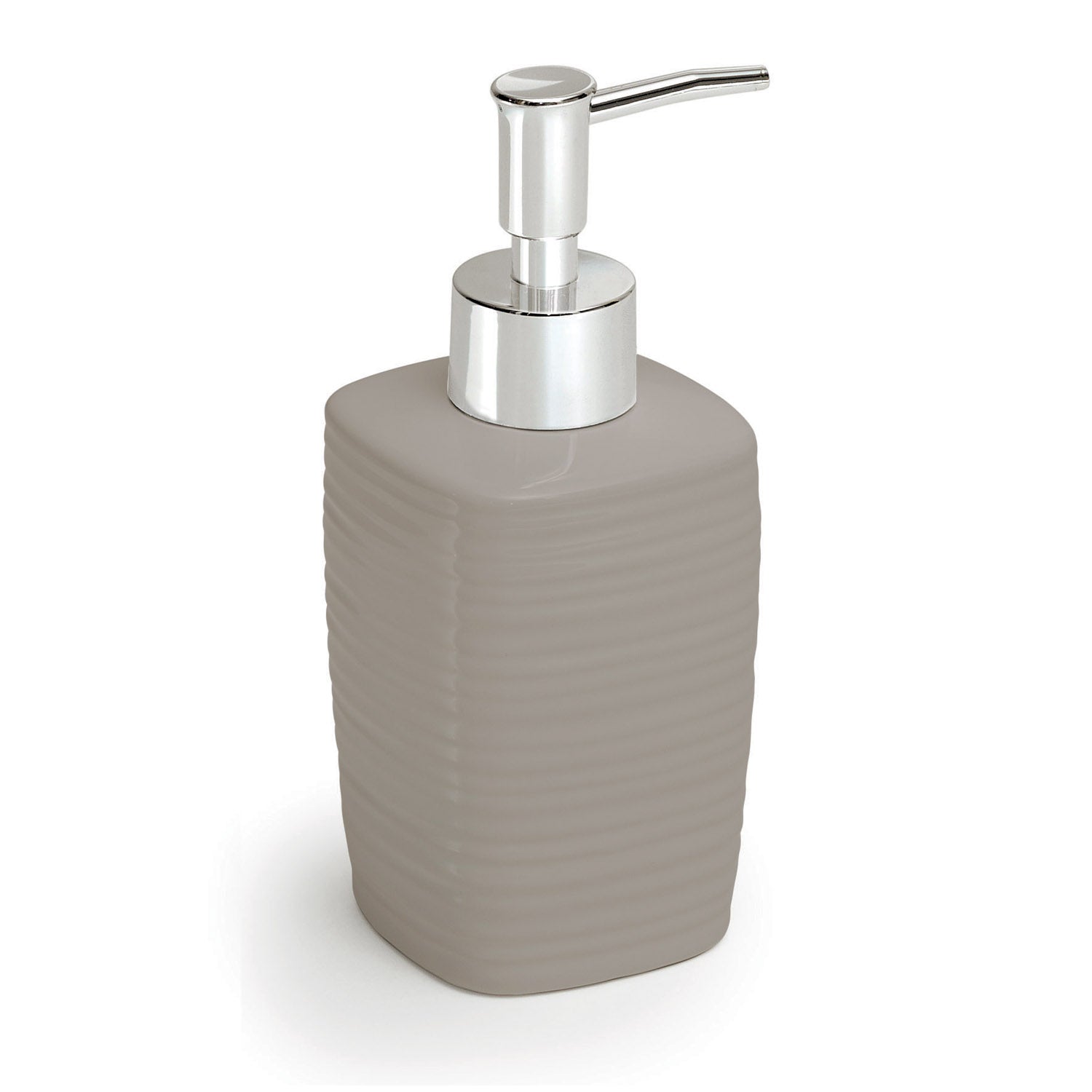 Dosasapone in ceramica con erogatore cromato Gedy serie Kelly - Tortora Chiaro