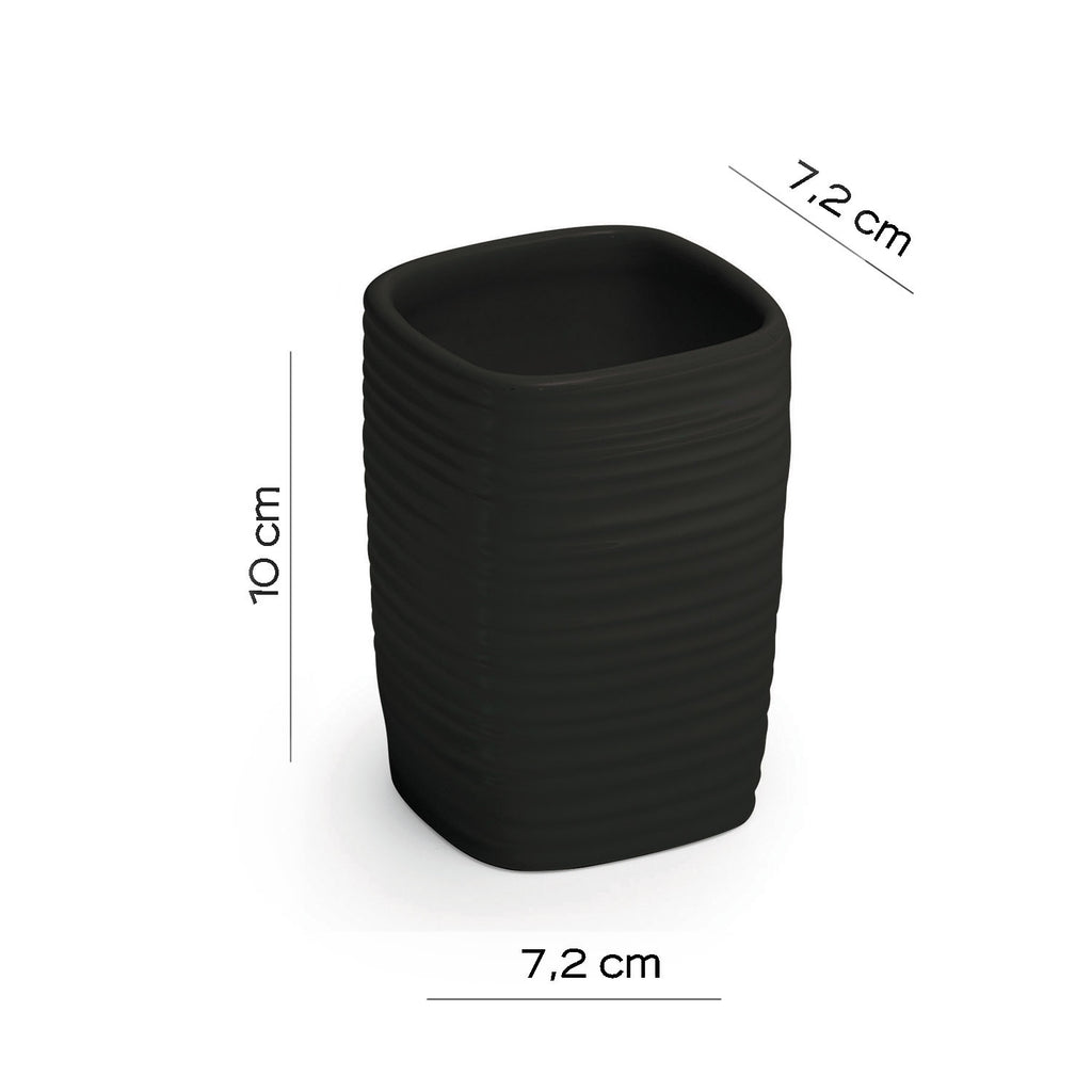 Portaspazzolini in ceramica Gedy serie Kelly - Nero