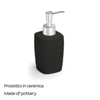 Dosasapone in ceramica con erogatore cromato Gedy serie Kelly - Nero