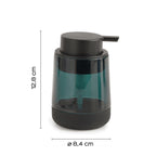 Dispenser sapone in vetro con erogatore in plastica nera Gedy serie Nicole - Verde