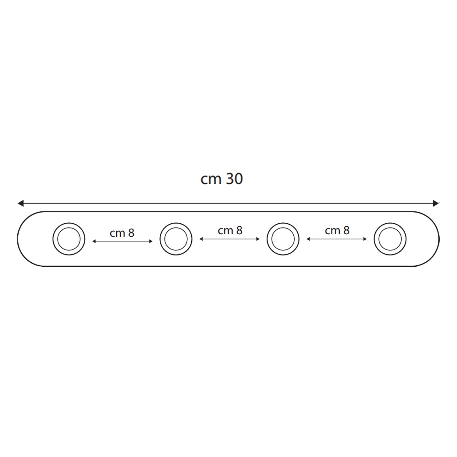 Appendino multiplo 4 posti BathCore serie Giulia â€“ Cromo