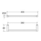 Porta asciugamani fissaggio a muro Lineabeta serie Picola in ottone cromato cm 40