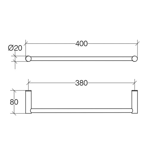 Porta asciugamani fissaggio a muro Lineabeta serie Picola in ottone cromato cm 40