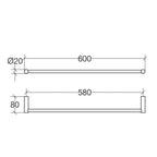 Porta asciugamani fissaggio a muro Lineabeta serie Picola in ottone cromato cm 60