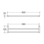 Porta asciugamani doppio Lineabeta Picola con fissaggi a muro in ottone cromato cm 60