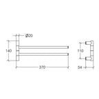 Porta Asciugamani doppio snodato Lineabeta Picola in ottone cromato