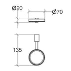 Supporto singolo per sostegno bicchiere portaspazzolino in ottone cromato Picola by Lineabeta