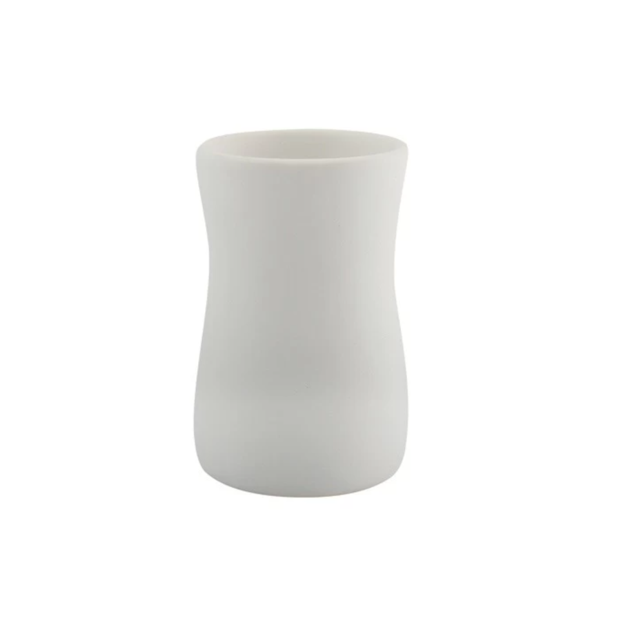 Bicchiere Portaspazzolino in ceramica di colore bianco  collezione Athena