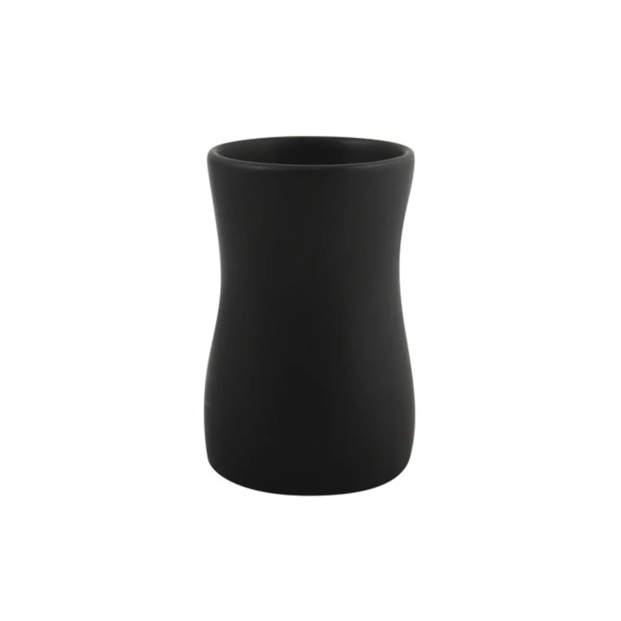 Bicchiere Portaspazzolino in ceramica di colore nero  collezione Athena