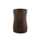 Bicchiere Portaspazzolino in ceramica di colore chocolat  collezione Athena
