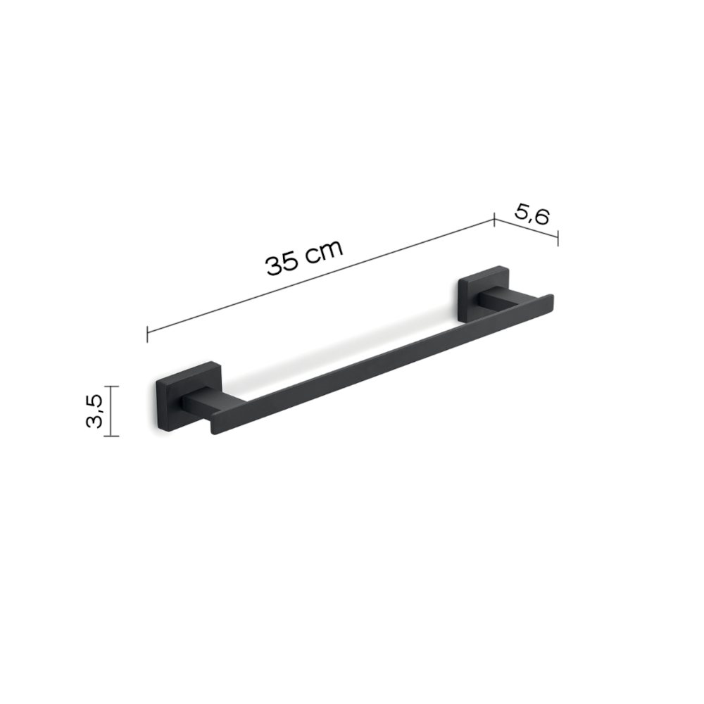 Portasalviette a parete Gedy modello Atena da 35 cm - Nero Matt