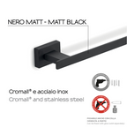 Portasalviette a parete Gedy modello Atena da 35 cm - Nero Matt