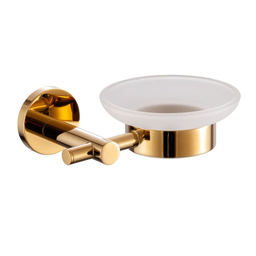 Portasapone serie Arte con attacco singolo in ottone oro