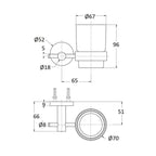 Portaspazzolino serie Arte con attacco singolo in ottone bronzo
