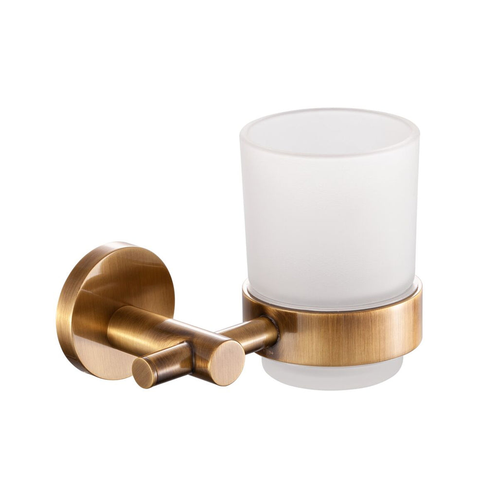 Portaspazzolino serie Arte con attacco singolo in ottone bronzo